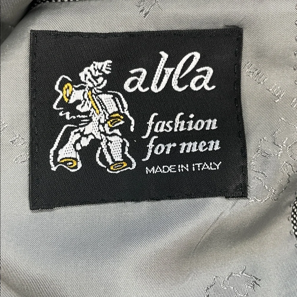 NWT Abla Italy Gray Patterned Wool Suit Blazer Pants Formal Business IT 52